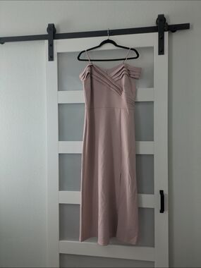 Enfocus Studio Blush Pink Off-Shoulder Maxi Dress